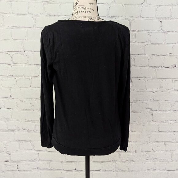 Michael Kors Ruffled Neck Knit Long Sleeves Sweater Black Women's Size Small - Picture 5 of 7